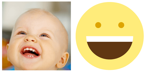 Smiley face emoticons and babies