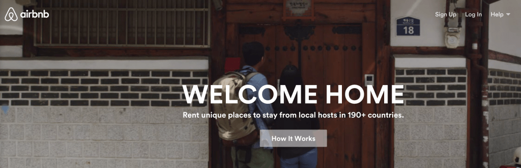 Airbnb headline: Welcome Home