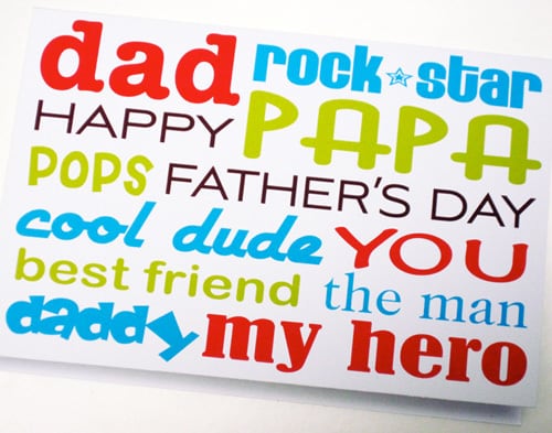 Father's Day gifts: Happy Fathers Day card