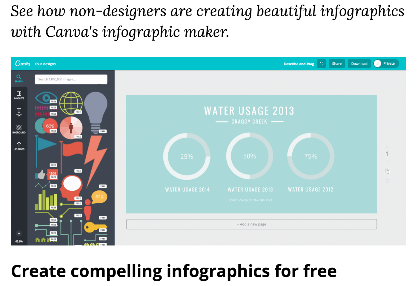 Example of an Infograph using Canva design tools