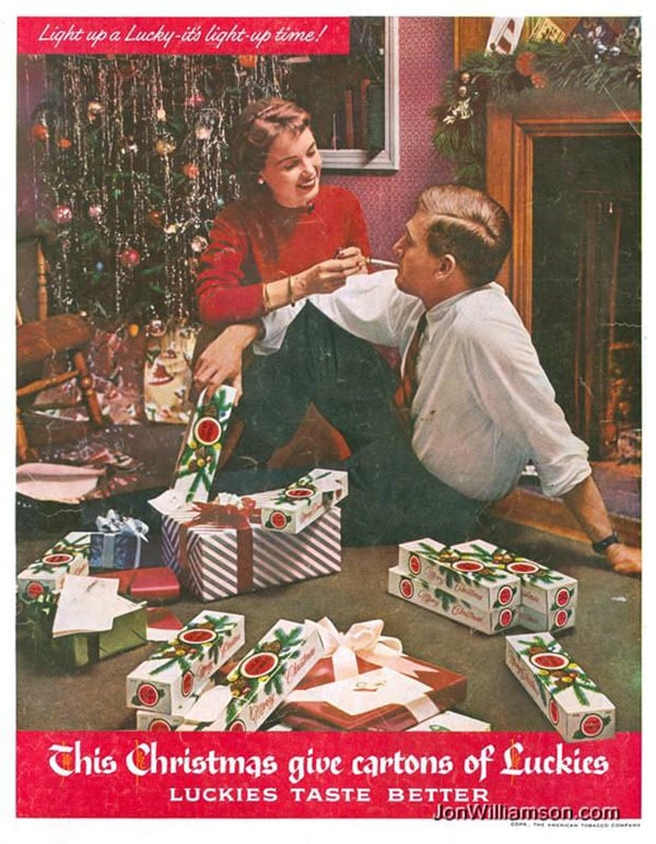 Vintage holiday ads: Don't Open Before December 25th - Unless You Need a Fix Right Now