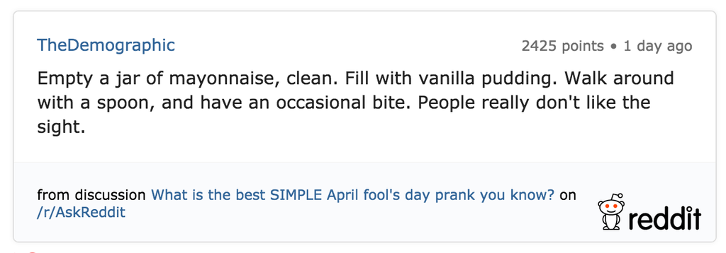 Simple April Fool's mayonaise prank