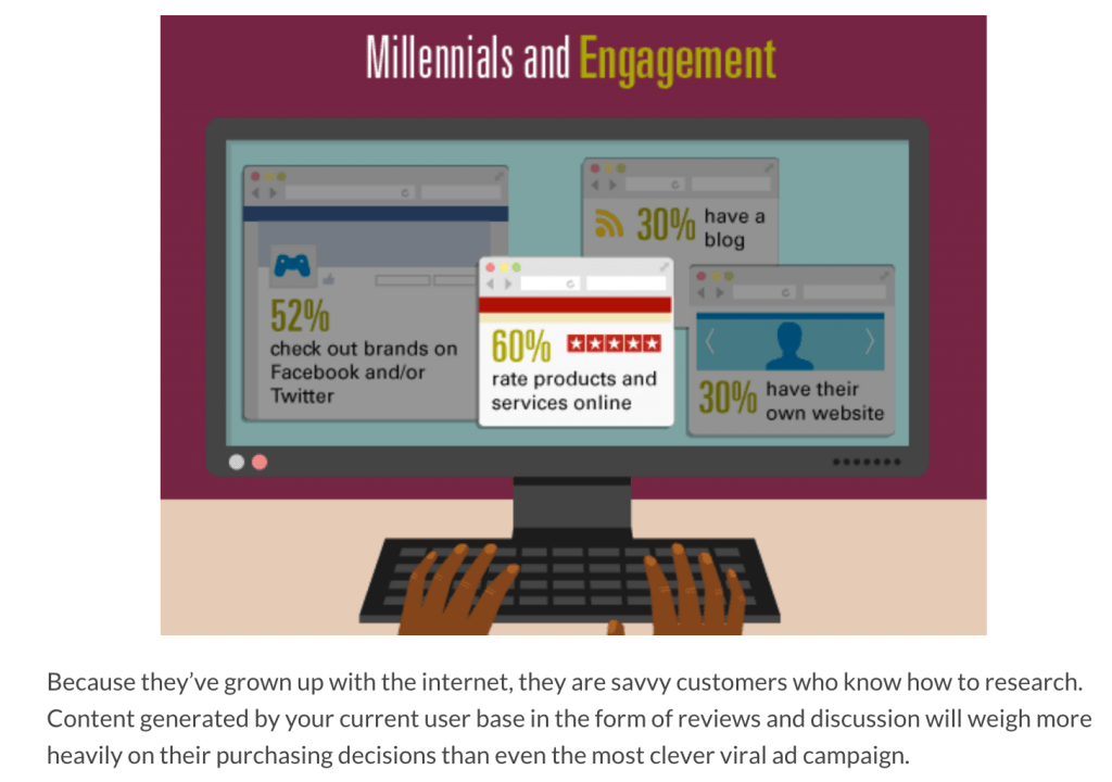 Marketing to Millennials: Because they’ve grown up with the internet, they are savvy customers who know how to research. .
