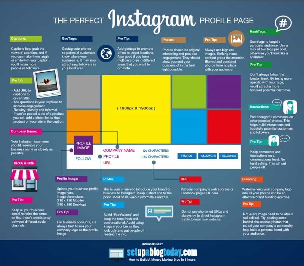 Infographic on the Perfect Instagram Bios