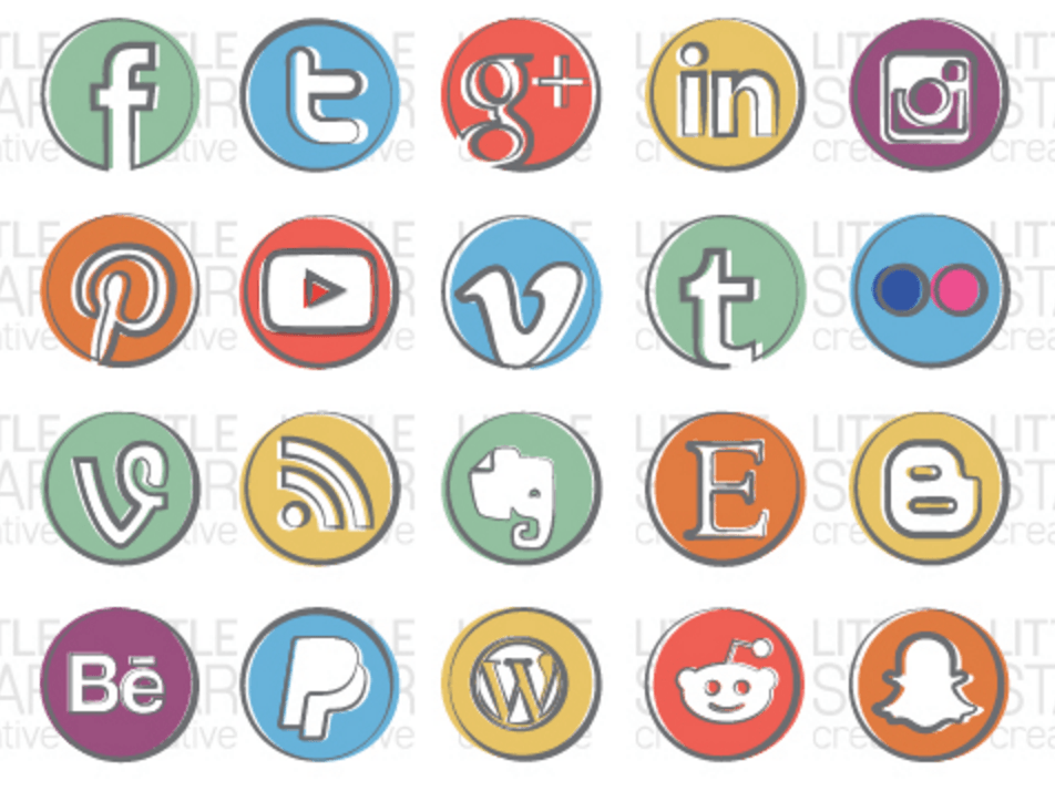 Examples of Retro Social Media Icons 