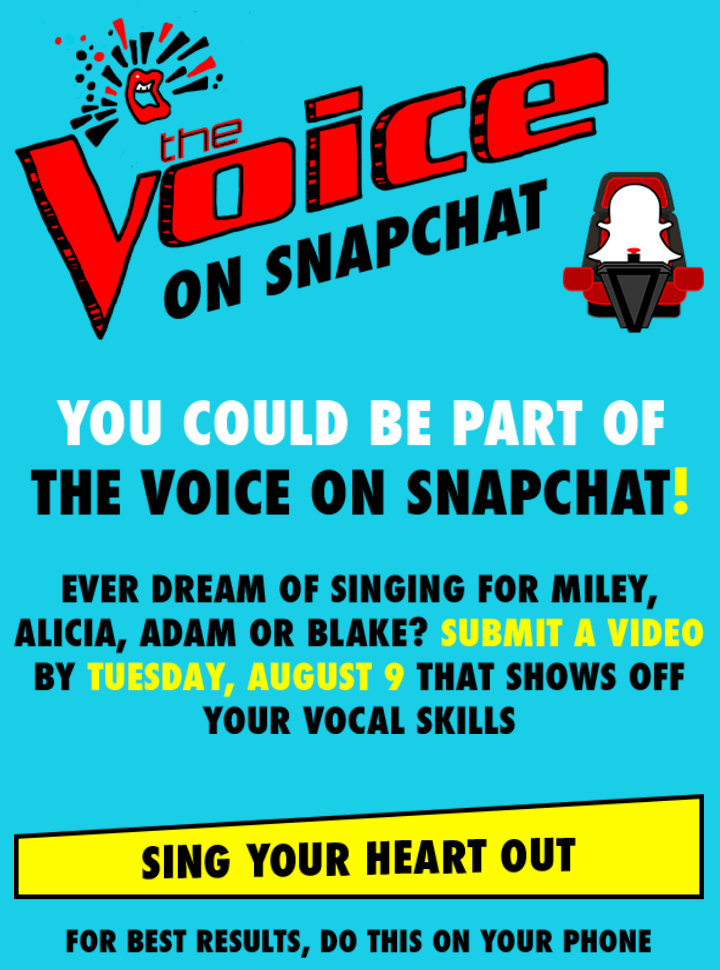 The Voice’ Snapchat Version Is Coming: How To Use VoiceSnaps To Enter The Singing Competition