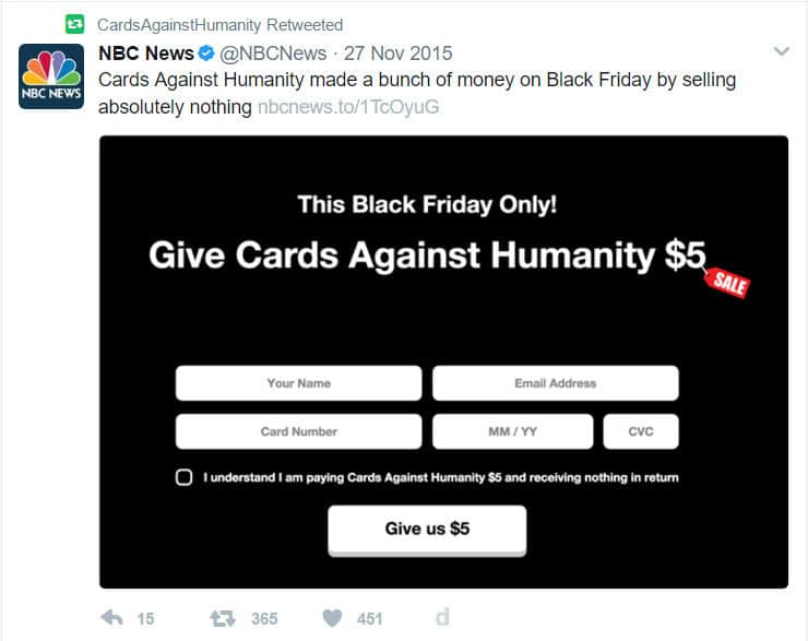 How to leverage social media using Cards Against Humanities philosophy