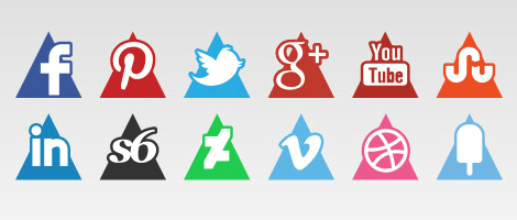 Social Media Triangles Social Media Icons
