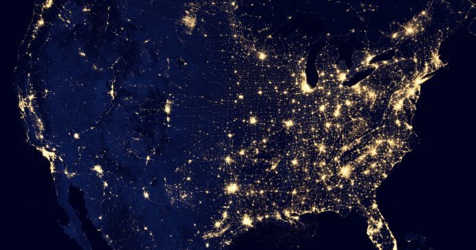 USA from space at night